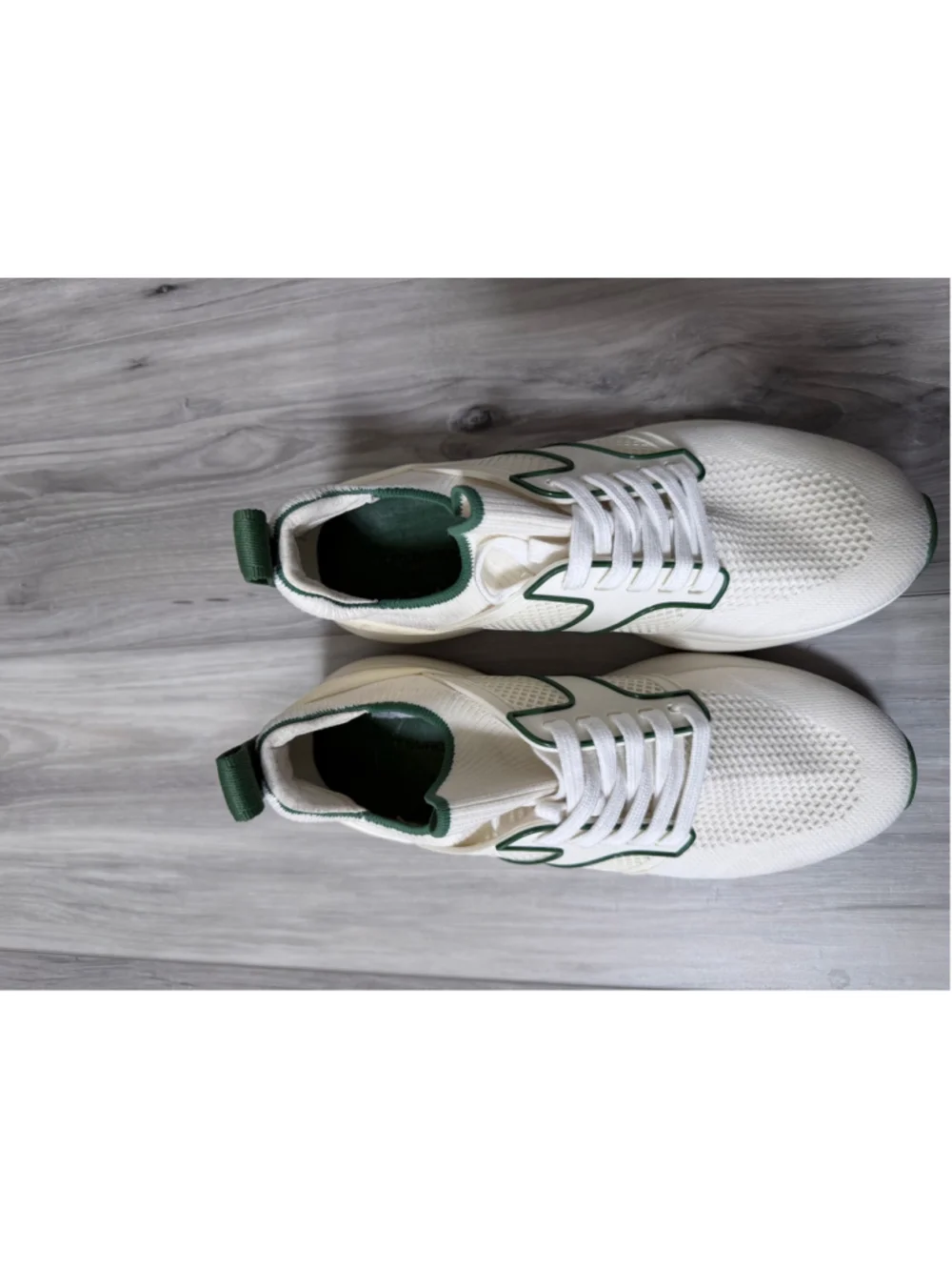 Tory Burch Good Luck Trainer Sneakers Womens 8.5 White Green Knit Athletic Shoes